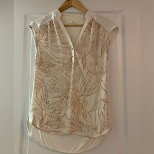RW&CO Cream and Brown Women's Top